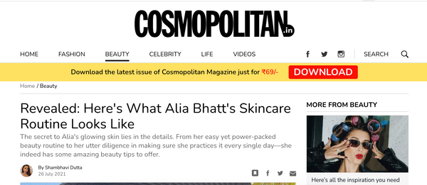 Revealed: Here's What Alia Bhatt's Skincare Routine Looks Like